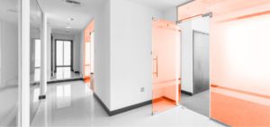 Безрамная стеклянная противопожарная перегородка / серия FRM5212